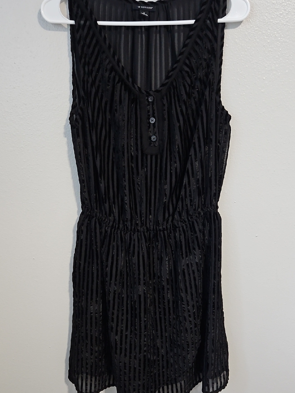 I Love Ronson Black Sleeveless Textured Velvet Mini Dress